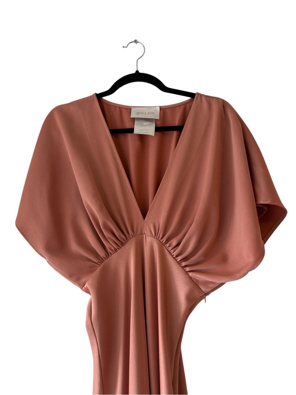Anthropologie BHLDN Leila Satin Charmeuse Maxi Dress Size 2 In Dusty Rose - Picture 5 of 12